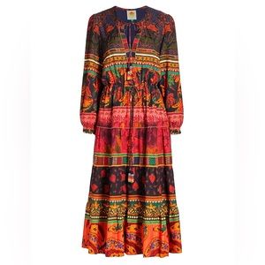 🧡 (EUC) FARM RIO MULTI COLORED MIDI DRESS 🧡